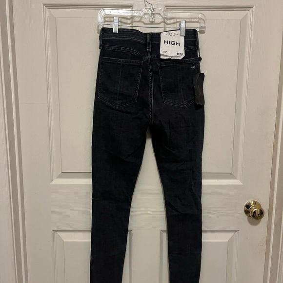 Rag & Bone High-Rise Ankle Skinny Jeans in Dark Gray - Picture 2 of 6